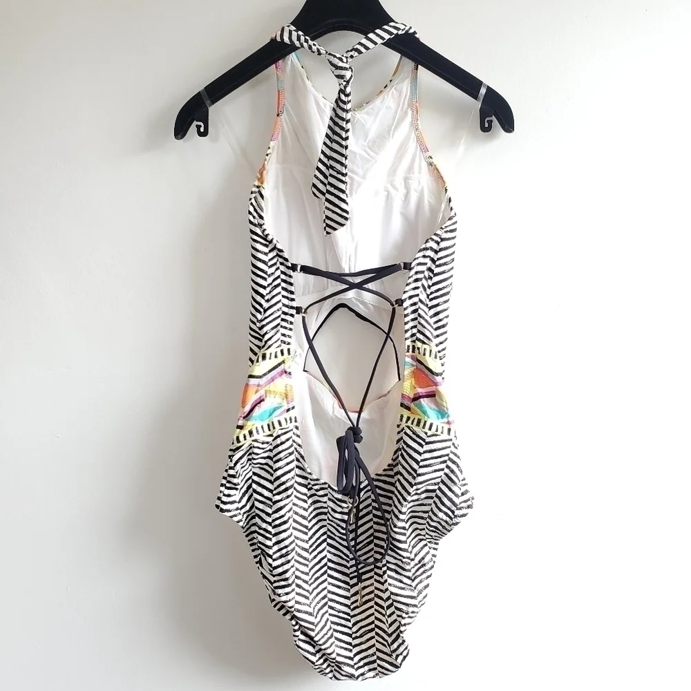 New Trina Turk Brasilia High Neck Swimsuit Size 10 / Large